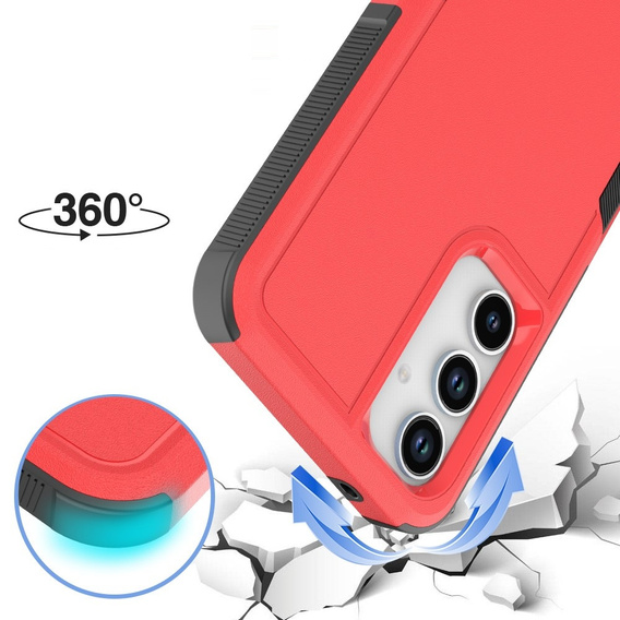 Etui pancerne do Samsung Galaxy A35 5G, Dual Shockproof, czerwone