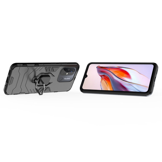 Etui do Xiaomi Redmi 12C, Kickstand Ring, czarne