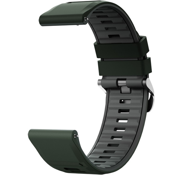 Pasek Silikonowy Uniwersalny 22mm, Zielony / Szary