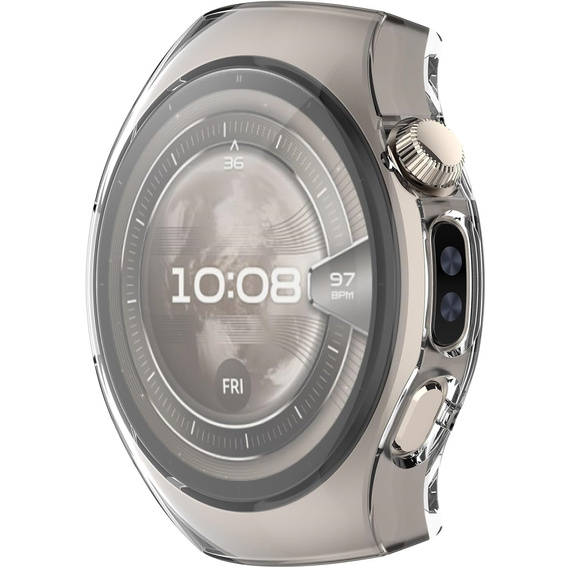 2w1 Etui z Osłoną na ekran do Huawei Watch 5 46mm, Przezroczyste