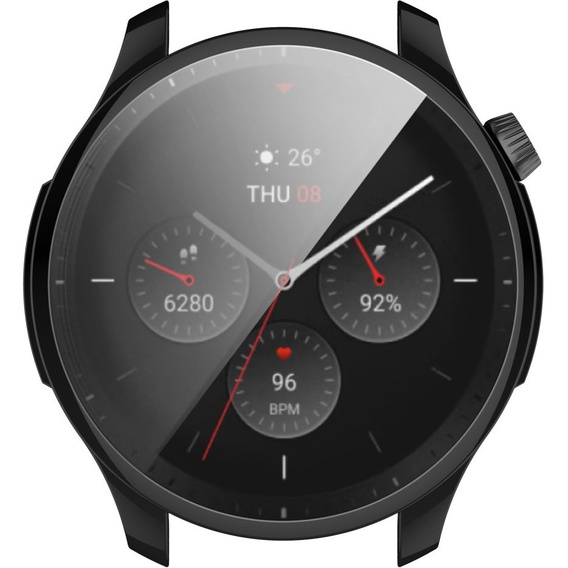 2w1 Etui z osłoną na ekran do Amazfit GTR 4 46mm, Czarne
