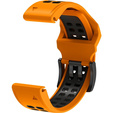 Silikonowy Pasek Two-Rows do Garmin Fenix 5/6/7 - Orange/Black