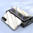 Etui do Samsung Galaxy A56 5G, Magnetic Dual Glass, srebrne