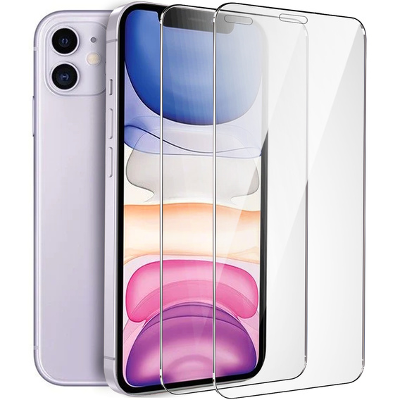 2x Szkło Hartowane do iPhone 11/XR, ERBORD 9H Hard Glass, szybka