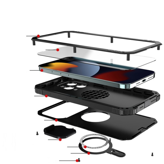 Etui do iPhone 15 Pro, DefenderMag, czarne