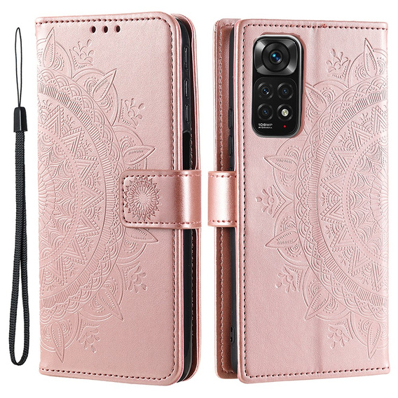 Etui z klapką do Xiaomi Redmi Note 11/11S, Mandala, różowe