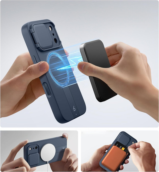 Etui do iPhone 17 Pro, Suritch Shockproof, do MagSafe – niebieskie