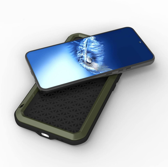 Etui Love Mei do Samsung Galaxy S23 Plus, pancerne ze szkłem, zielone