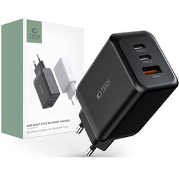 Tech-Protect C65W Uniwersalna Ładowarka Sieciowa QC 3.0 2x USB-C 1x USB, Czarna