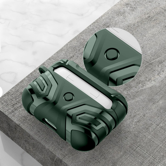 Etui pancerne na słuchawki Airpods Pro 2, Zielone