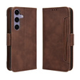 Etui z klapką do Samsung Galaxy S25 FE, Card Slot, brązowe