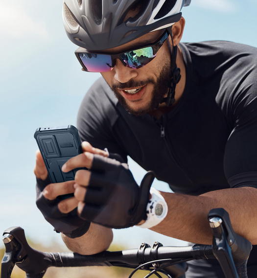 Etui pancerne do Samsung Galaxy A36 5G, Dexnor Kickstand Cam Protector, niebieskie
