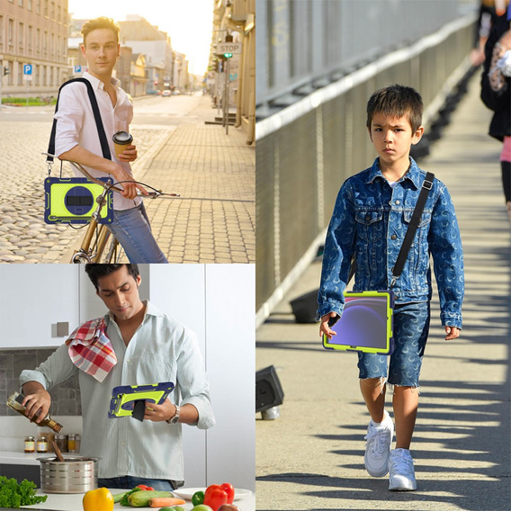 Etui do Samsung Galaxy Tab S9, Pancerne Ochronne, Niebieskie / Żółte
