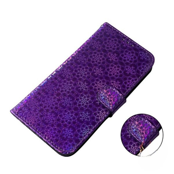 Etui z klapką do Oppo A17, Wallet, Mandala fioletowe