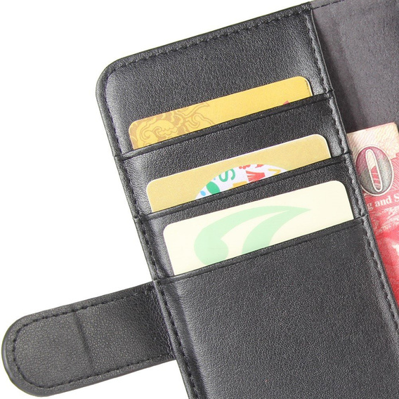 Etui Wallet do Xiaomi Redmi Note 9, Genuine Leather, Black