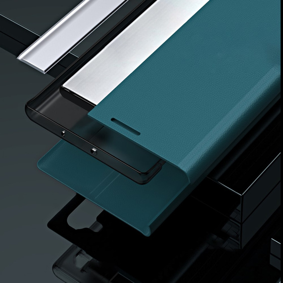 Etui z klapką do Samsung Galaxy S22 5G, Side Magnetic, zielone
