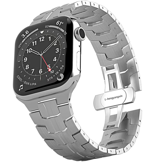 Bransoleta do Apple Watch 1/2/3/4/5/6/7/8/9/10/11/SE Ultra 1/2/3 42/44/45/46/49mm, Srebrna
