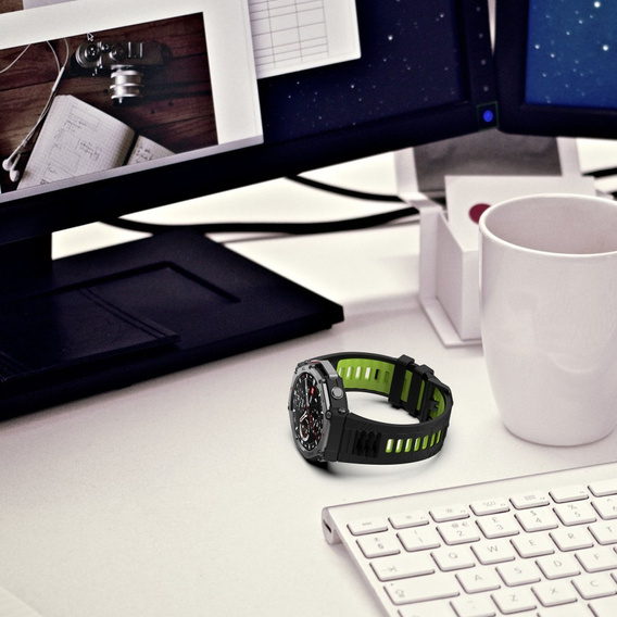 Pasek Silikonowy do Amazfit T-Rex 3, Czarny / Zielony