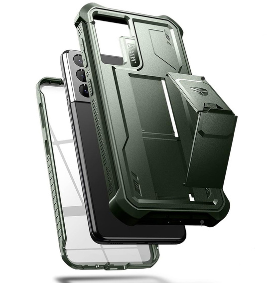 Etui pancerne do Samsung Galaxy S21, Dexnor Full Body, zielone