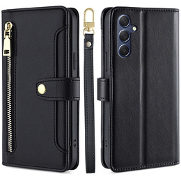 Etui z klapką do Samsung Galaxy A16 / A16 5G, Wallet Zipper Pocket, czarne