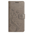 Etui z klapką do Samsung Galaxy A14 4G/5G, Butterfly, szare