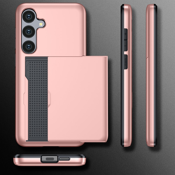 Etui do Samsung Galaxy A56 5G, Sliding Card Holder, różowe