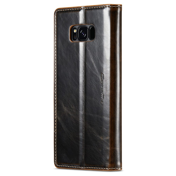 Etui z klapką CASEME do Samsung Galaxy S8+ Plus, Waxy Textured, kawowe