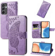 Etui z klapką do Samsung Galaxy M55 5G, Butterfly, fioletowe