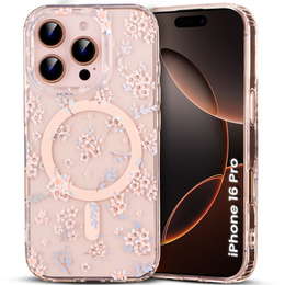 Etui do iPhone 16 Pro, Laser Flower, do MagSafe, Geranium