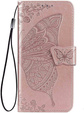 Etui z klapką do Vivo Y19s, Butterfly, różowe rose gold