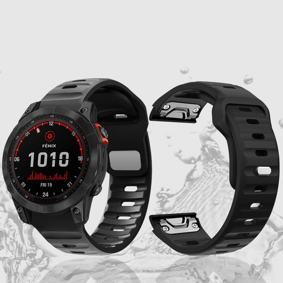 Pasek Silikonowy QuickFit do Garmin Fenix 26mm, Czarny