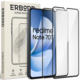 2x Szkło Hartowane do Realme Note 70T 4G, ERBORD 3D pełne, szybka na cały ekran