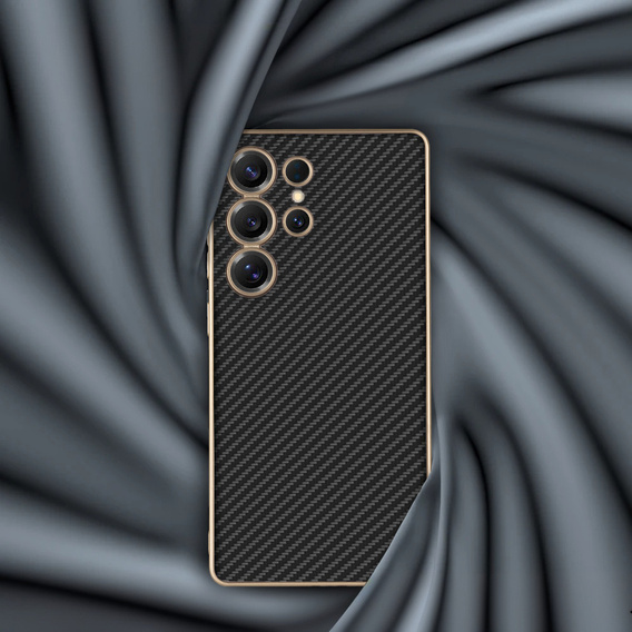 Etui do Samsung Galaxy S25 Ultra, GKK Leather, carbon czarne
