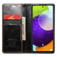 Etui z klapką CASEME do Samsung Galaxy A52/A52s, Waxy Textured, kawowe