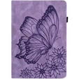Etui do Samsung Galaxy Tab S10 Lite / S10 FE / S9 FE, Wallet Pen Slot, butterflies, Fioletowe