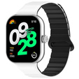 Pasek Silikonowy do Xiaomi Redmi Watch 4 / Xiaomi Smart Band 8 Pro / Xiaomi Smart Band 9 Pro, Biały/Czarny