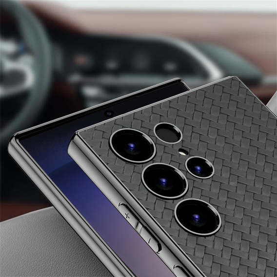 Etui do Samsung Galaxy S23 Ultra, GKK Woven Leather, szare
