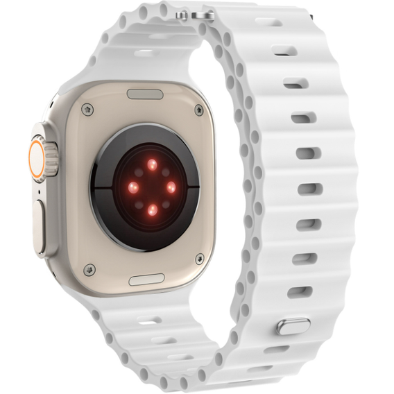 Pasek Silikonowy do Apple Watch 1/2/3/4/5/6/7/8/9/10/11/SE Ultra 1/2/3 42/44/45/46/49mm, Biały