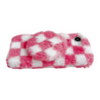 Etui do iPhone 16e, Fluffy Checkered Case, z lusterkiem, różowe