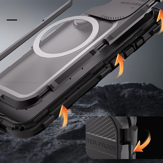 Etui Wodoszczelne do iPhone 16, SHELLBOX IP68 MagSafe, czarne
