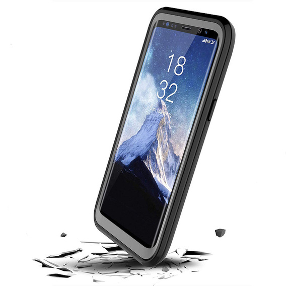 Etui do Samsung Galaxy S9, Shockproof, z folią, czarne / szare