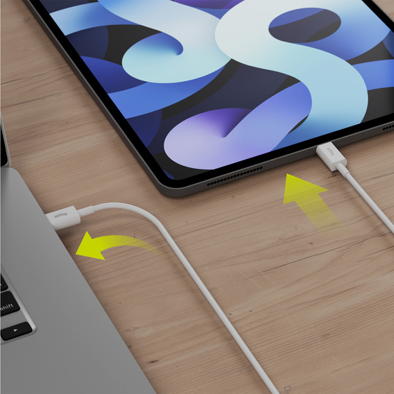 Allity AUC-03 USB-C – USB-C 1.0 m 60W, szybkie ładowanie - biały 