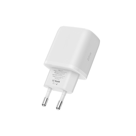 Tech-Protect Uniwersalna Ładowarka Sieciowa 1x USB 1x USB Type-C 20W QC 3.0 + Kabel Type-C, Biała