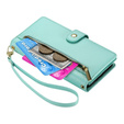 Etui z klapką do Samsung Galaxy A56 5G, Wallet Zipper Pocket, zielone