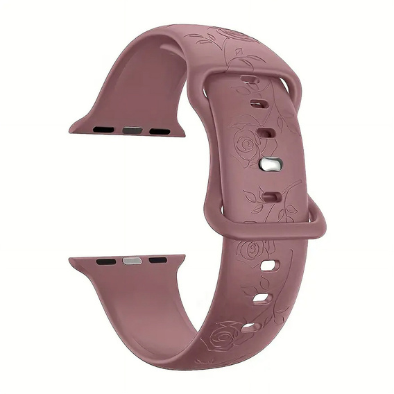 3x Pasek Silikonowy do Apple Watch 1/2/3/4/5/6/7/8/9/10/11/SE 38/40/41/42mm, Rose, Fioletowy, Beżowy, Biały