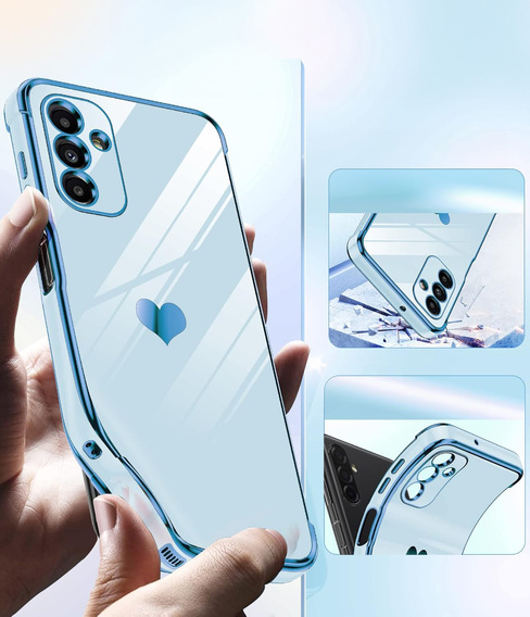 Etui do Samsung Galaxy A26 5G, Electro heart, niebieskie + Szkło 9H