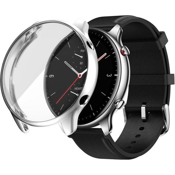 2w1 Etui z Osłoną na Ekran do Amazfit GTR 2, Srebrne