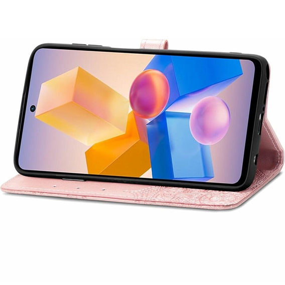 Etui z klapką do Infinix Hot 40i, Mandala, różowe