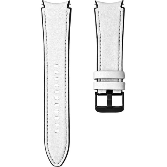 Pasek Skórzany do Samsung Galaxy Watch 4/5/6/7/FE 40/42/43/44/45/46/47mm, Biały