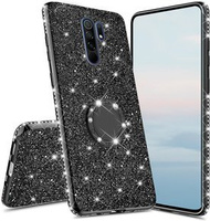 Etui do Xiaomi Redmi 9, Bling brokat, Czarne